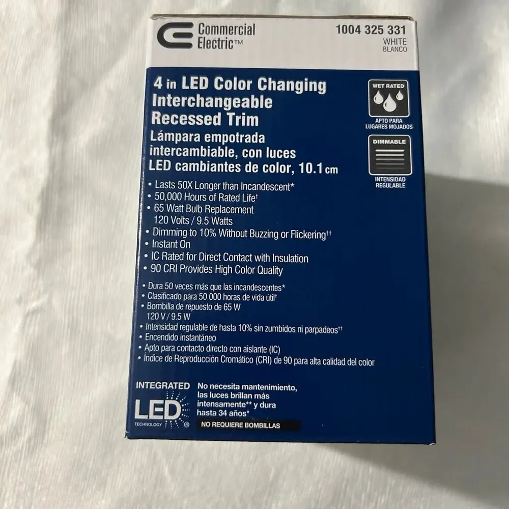 3 pack of LED 4in color changing interchangable recessed trim light